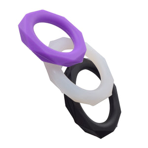 Fantasy C-Ringz Silicone Designer Stamina Set Black or Purple