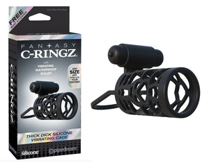 Fantasy C-Ringz Thick Dick Silicone Vibrating Cage For Him - Fantasy C-Ringz Fantasy C-Ringz 