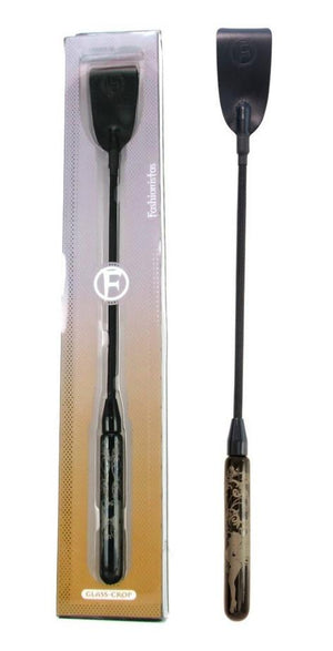 Fashionistas Black Glass Riding Crop Bondage - Floggers/Whips/Crops Fashionistas 