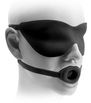 Fetish Fantasy Elite Silicone Open-Mouth Gag And Mask Bondage - Ball & Bit Gags Pipedream Products 
