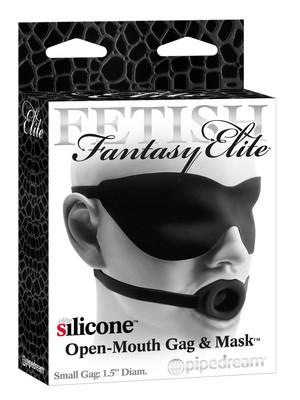 Fetish Fantasy Elite Silicone Open-Mouth Gag And Mask Bondage - Ball & Bit Gags Pipedream Products Small 