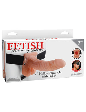 Fetish Fantasy Series 7 Inch Hollow Strap-On With Balls - With or Without Vibration Strap-Ons & Harnesses - Hollow Strap-Ons Buy Sex Toys in Singapore LoveisLove U4Ria