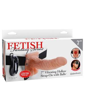 Fetish Fantasy Series 7 Inch Vibrating Hollow Strap-On With Balls Strap-Ons & Harnesses - Hollow Strap-Ons Pipedream Products 