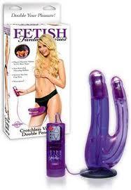 Fetish Fantasy Series Crotchless Vibrating Double Penetrator Strap-Ons & Harnesses - Double Penetrator Strap-Ons Pipedream Products 