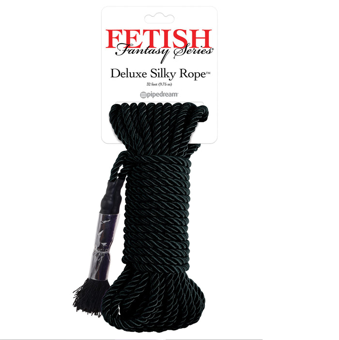 Fetish Fantasy Series Deluxe Silky Rope 32 Feet 9.75m Black