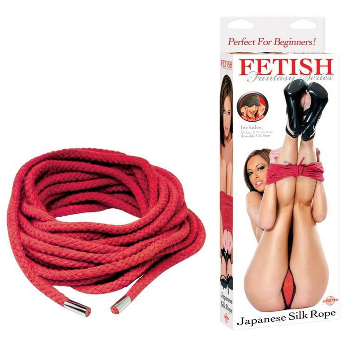 Fetish Fantasy Series Japanese Silk Rope 10.5 M 36 Feet Red