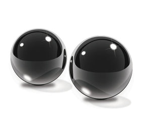 Fetish Fantasy Series Limited Edition Black Glass Ben Wa Balls Small And Medium Sizes Anal - Anal Beads & Balls Pipedream Products 