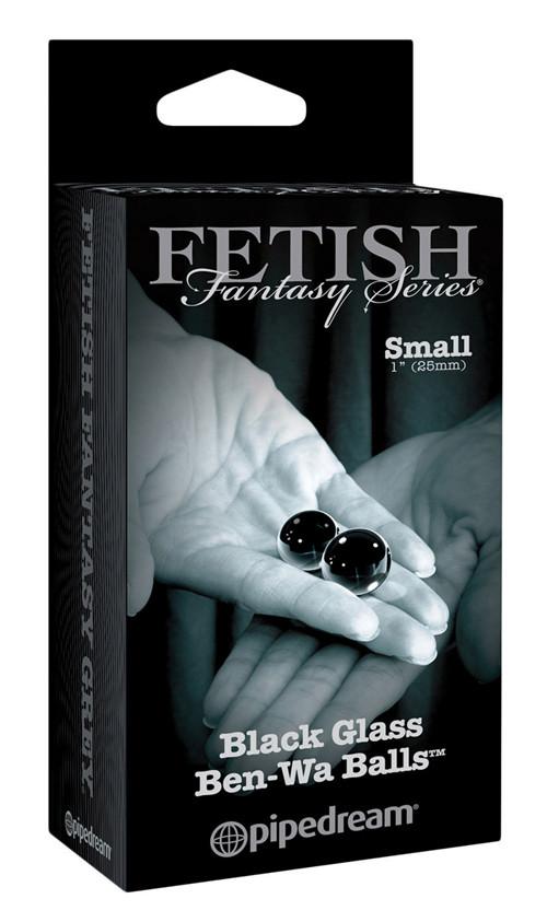 Fetish Fantasy Series Limited Edition Black Glass Ben Wa Balls Small And Medium Sizes
