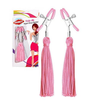 Frisky Tickle Me Pink Nipple Clamp Tassels Nipple Toys - Nipple Jewellery Frisky 