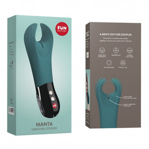 Fun Factory Manta Vibrating Stroker Deep Sea Blue or Moss Green (New Packaging Edition)