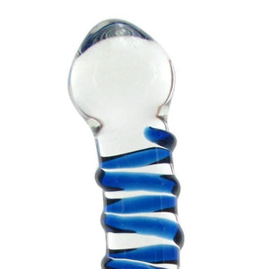 Glas Blue Spiral Glass Dildo (Newly Replenished On Nov 18) Dildos - Glass/Ceramic/Metal Glastoy 