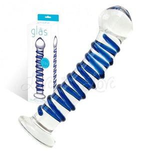 Glas Blue Spiral Glass Dildo (Newly Replenished On Nov 18) Dildos - Glass/Ceramic/Metal Glastoy 