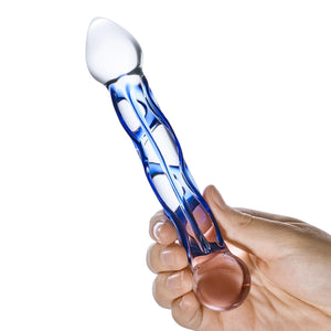 Glastoy Glas 6.5" Full Tip Textured Glass Dildo buy at LoveisLove U4Ria Singapore