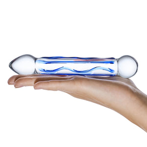 Glastoy Glas 6.5" Full Tip Textured Glass Dildo buy at LoveisLove U4Ria Singapore