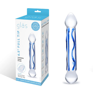 Glastoy Glas 6.5" Full Tip Textured Glass Dildo buy at LoveisLove U4Ria Singapore