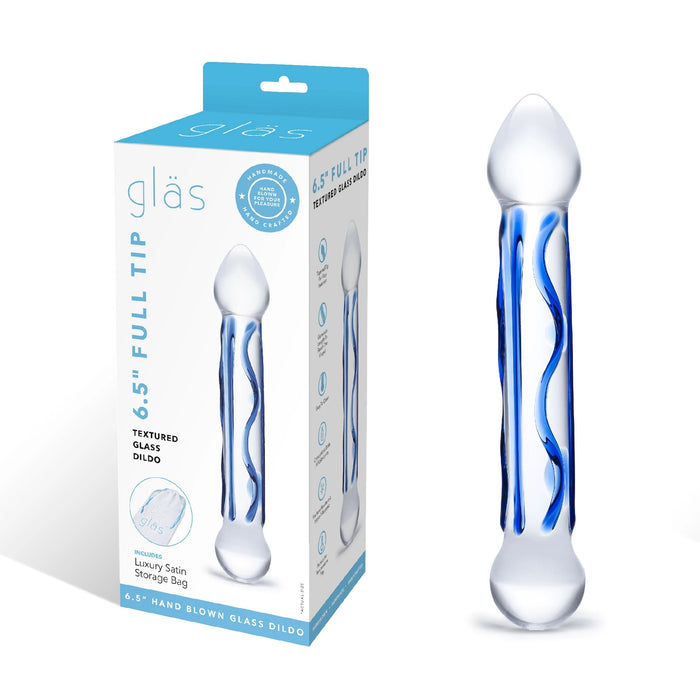 Glas Full Tip Textured Glass Dildo 6.5 Inch