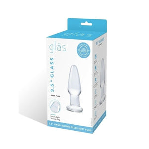 Glas 3.5 Inch Glass Butt Plug Dildos - Glass/Ceramic/Metal Glastoy