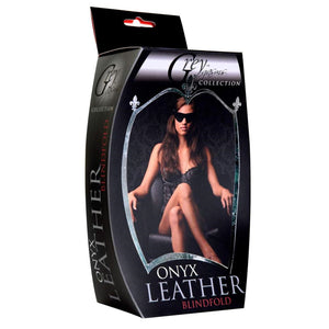 Greygasms Onyx Leather Blindfold buy in Singapore LoveisLove U4ria