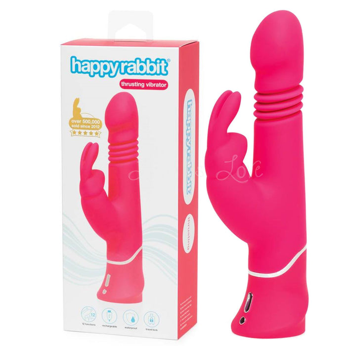Happy Rabbit Thrusting Realistic Vibrator Pink