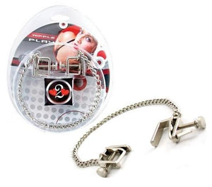 Heart To Heart H2H Nipple Press Clamps in Black or Chrome Nipple Toys - Nipple Clamps PHS International Chrome 