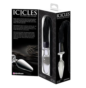Icicles No. 49 Hand Blown Glass Massager Anal Plug With Flogger (Newly Replenished) Dildos - Glass/Ceramic/Metal ICICLES 