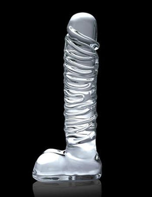 Icicles No. 63 Hand Blown Glass Massager With 8.25 Inch Realistic Straight Shaft Dildos - Glass/Ceramic/Metal ICICLES 