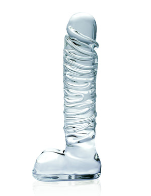Icicles No. 63 Hand Blown Glass Massager With 8.25 Inch Realistic Straight Shaft Dildos - Glass/Ceramic/Metal ICICLES 