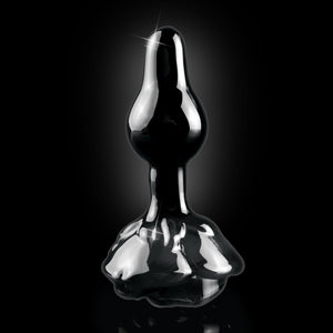 Icicles No. 77 Hand Blown Glass Massager Black Anal - Anal Glass Toys ICICLES 