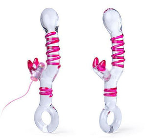 Icicles No.16 10 Function Vibrating Glass Rabbit Dildos - Glass/Ceramic/Metal ICICLES 