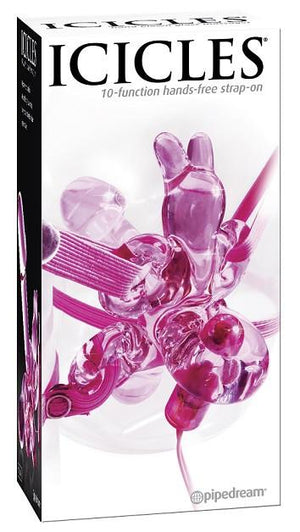 Icicles No.34 - 10 Function Vibrating Hands Free Strap On Vibrators - Clitoral & Labia ICICLES 