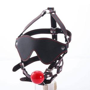 Japan NPG Benitsubaki Gag and Blindfold Head Harness Bondage - Ball & Bit Gags NPG 