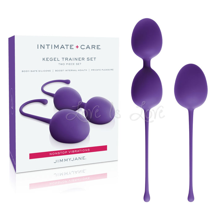 JimmyJane Intimate Care Silicone Weighted Kegel Trainer Set (Popular 2 Silicone Coated Weighted Steel Balls)