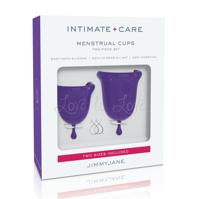 JimmyJane Intimate Care Menstrual Cups Two Piece Set Purple (Last Piece)