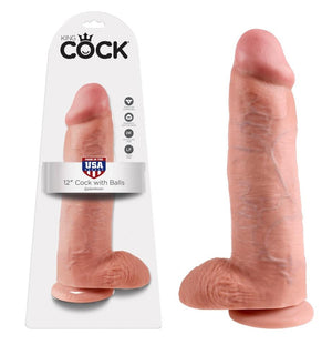 King Cock 12 Inch Cock With Balls Flesh or Tan Buy In Singapore Sex Toys Love Is Love adult toys u4ria