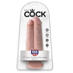 King Cock 7 Inch Two Cocks One Hole Flesh Dildos - King Cock Dildos King Cock 