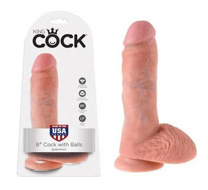 King Cock 8 Inch Cock with Balls Flesh Dildos - King Cock Dildos King Cock 