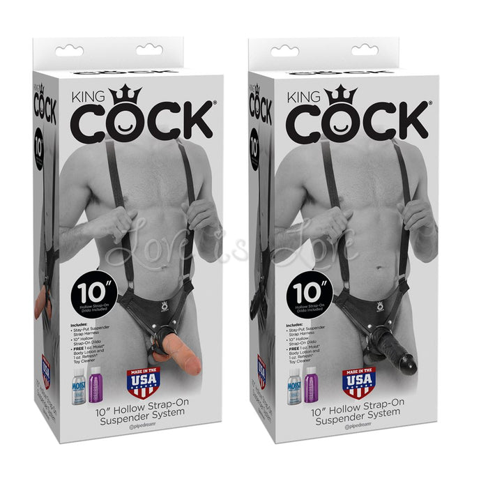 King Cock Hollow Strap-On Suspender System 10 Inch