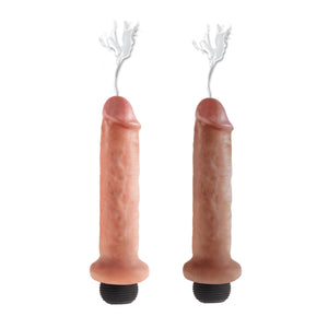 King Cock Squirting Cock 7 Inch Flesh or Tan Dildos - Inflatable & Ejaculating King Cock 
