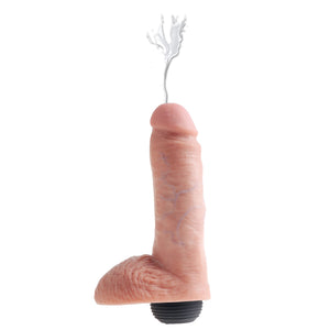 King Cock Squirting Cock With Balls Flesh (Available in 8", 9" and 10") Dildos - Inflatable & Ejaculating King Cock 