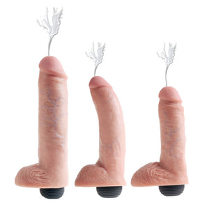 King Cock Squirting Cock With Balls Flesh (Available in 8", 9" and 10") Dildos - Inflatable & Ejaculating King Cock 