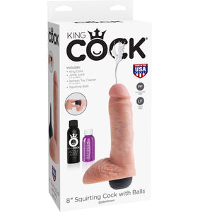 King Cock Squirting Cock With Balls Flesh (Available in 8", 9" and 10") Dildos - Inflatable & Ejaculating King Cock 8 Inch 