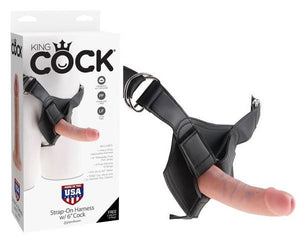King Cock Strap-on Harness with Cock Flesh 6 Inch or 7 Inch or 8 Inch Strap-On Kits Pipedream Products 