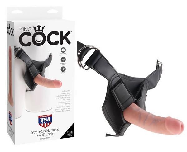 King Cock Strap-on Harness with Cock (In New RealDeal Lifelike Skin)