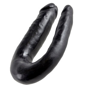 King Cock U-Shaped Double Trouble Small or Medium Flesh or Black Dildos - King Cock Dildos King Cock 