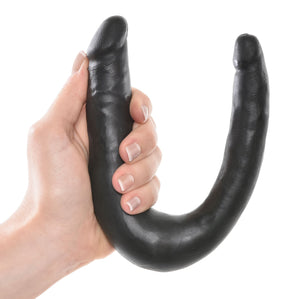 King Cock U-Shaped Double Trouble Small or Medium Flesh or Black Dildos - King Cock Dildos King Cock 