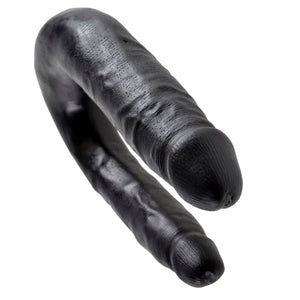 King Cock U-Shaped Double Trouble Small or Medium Flesh or Black Dildos - King Cock Dildos King Cock 