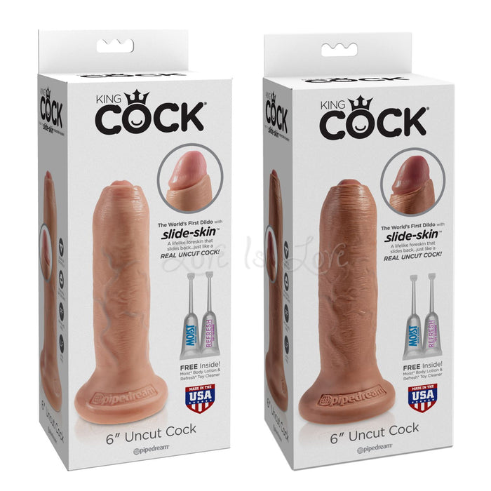 King Cock Uncut 6 Inch Cock (New Uncut with Real Deal Lifelike Moveable Foreskin)