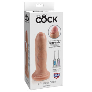 King Cock Uncut 6 Inch Cock Flesh Or Tan Dildos - King Cock Dildos King Cock 