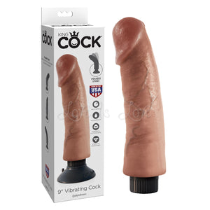 King Cock Vibrating Cock 9 Inch Tan Vibrators - King Cock Vibrators King Cock 