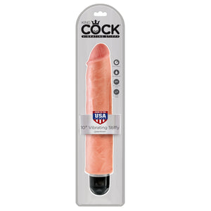 King Cock Vibrating Stiffy 10 Inch Flesh Vibrators - King Cock Vibrators King Cock 